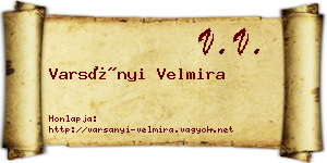 Varsányi Velmira névjegykártya